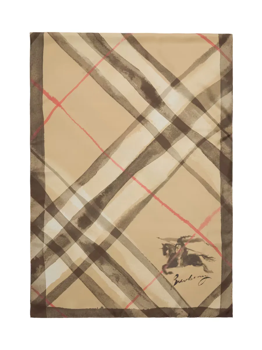 Check Silk Scarf by Burberry