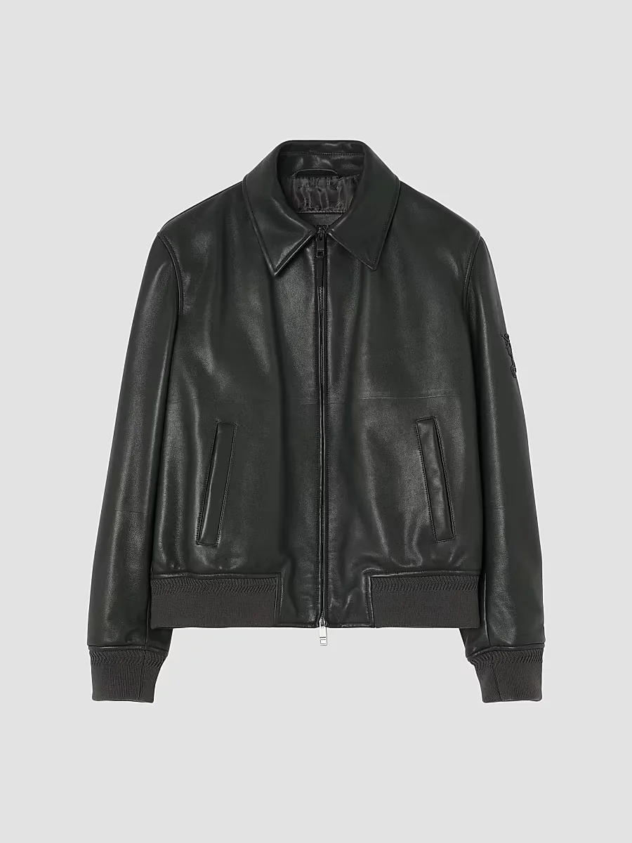 Bloomsbury Leather Bomber Jacket by Burberry
