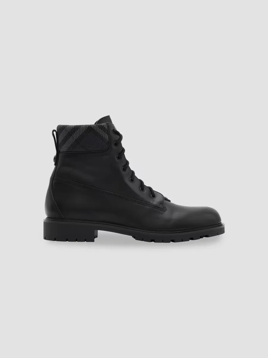 Durham Leather Combat Boots by Burberry