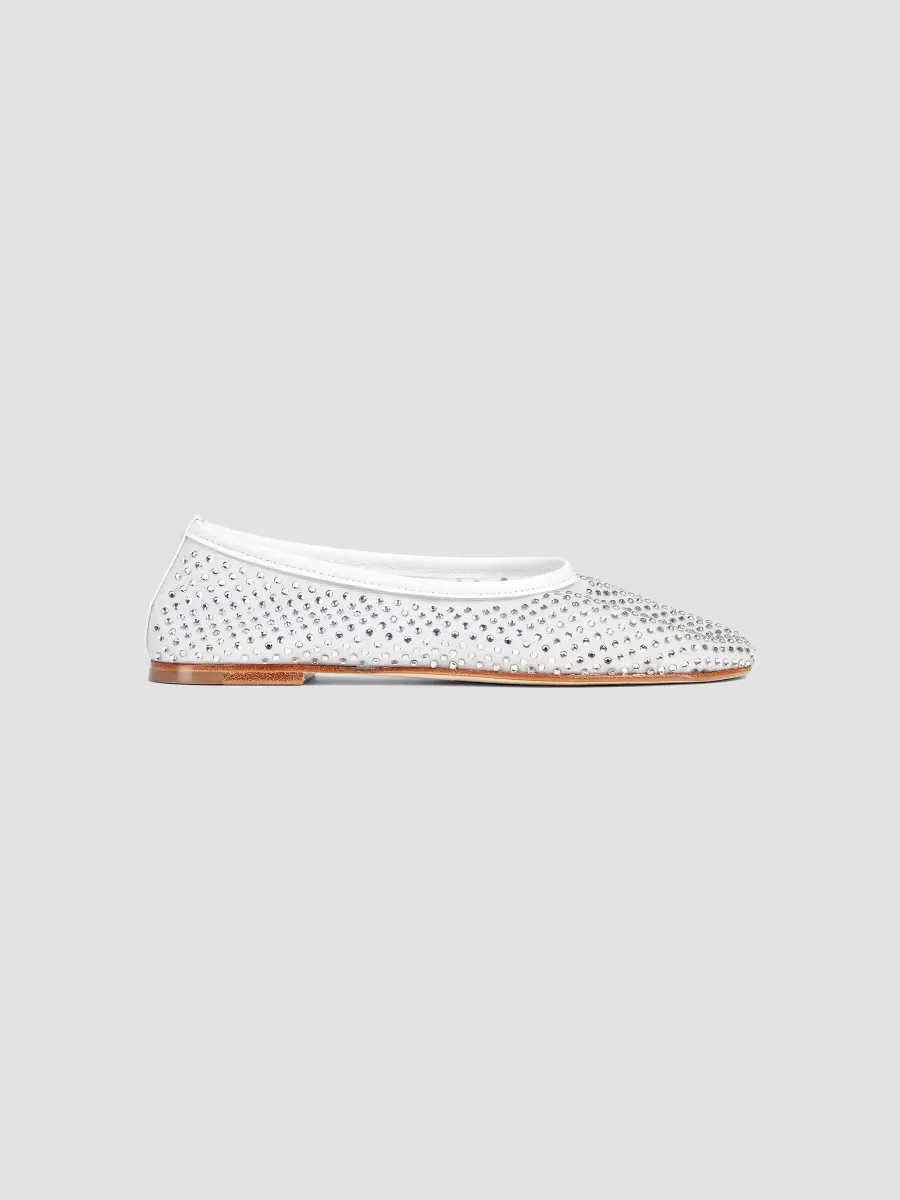 Balla Crystal-Embellished Mesh Flats by Dear Frances