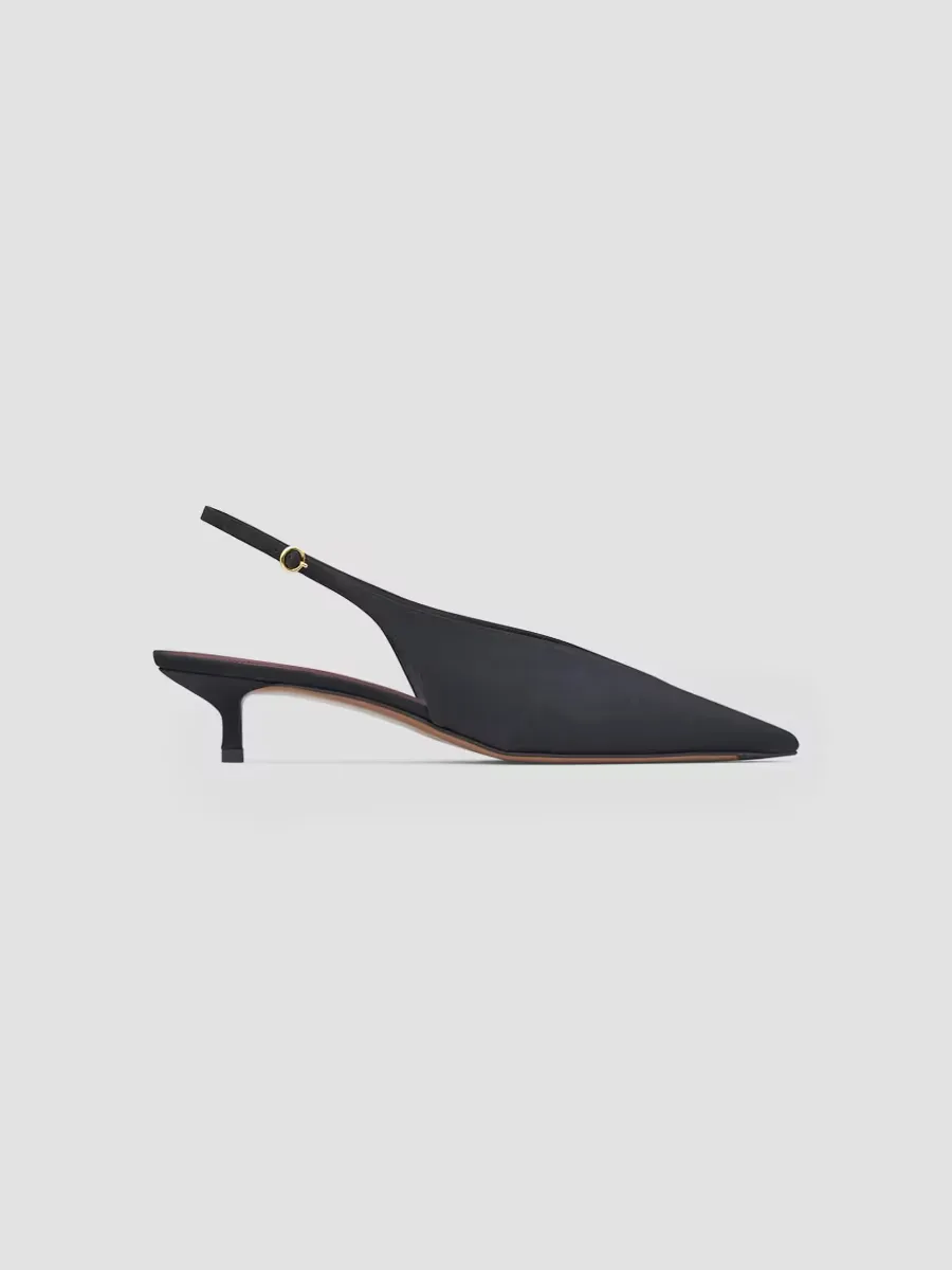 Diske 40MM Crepe De Chine Point-Toe Slingback Pumps by Neous