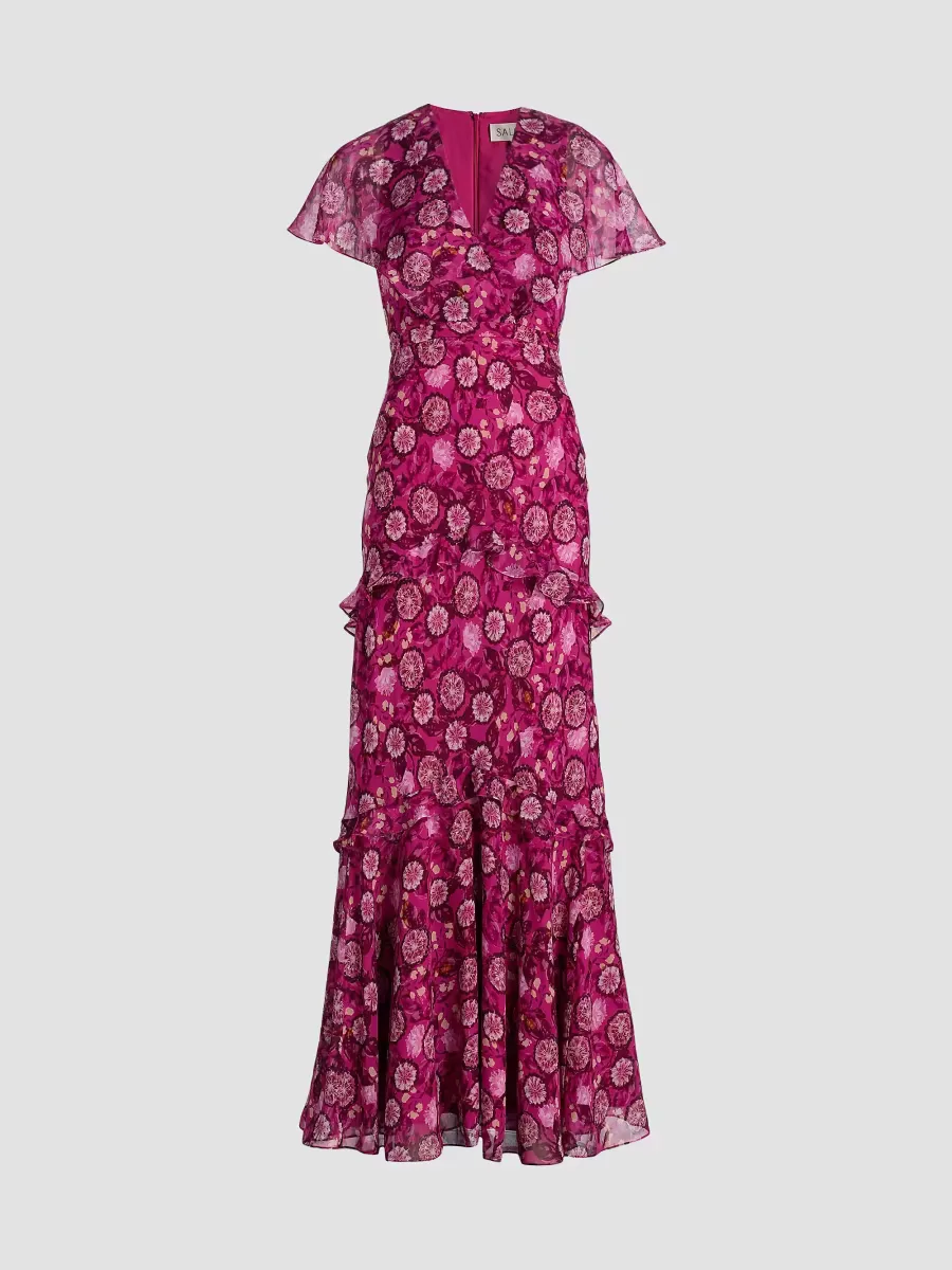 Sarita Floral Silk Maxi Dress by Saloni