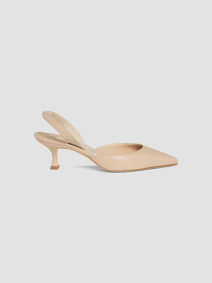 Carolyne 50MM Leather Slingback Pumps by Manolo Blahnik