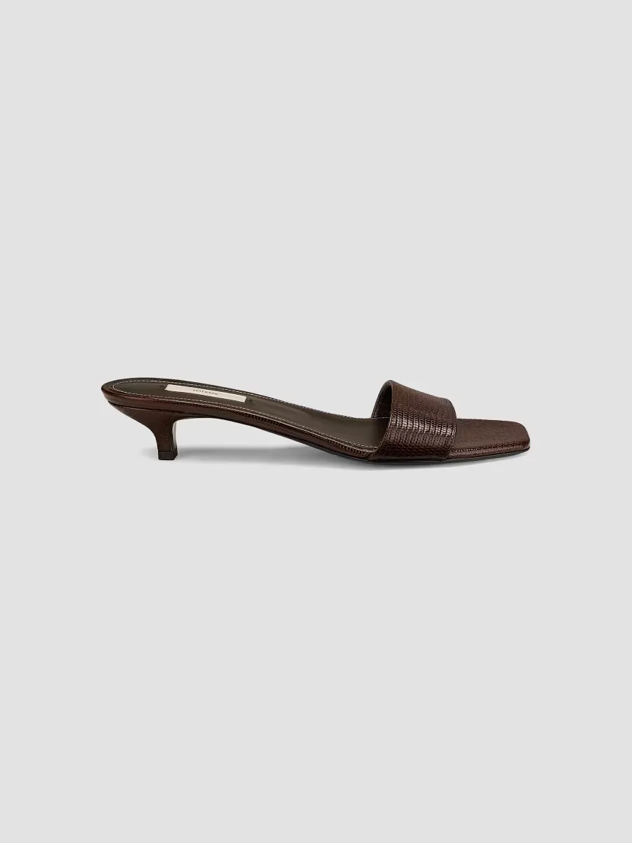 Slim 35MM Lizard-Embossed Leather Mules by Totême