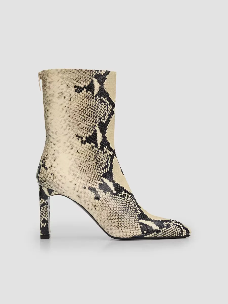 Python-Embossed 85MM Leather Boots by Totême