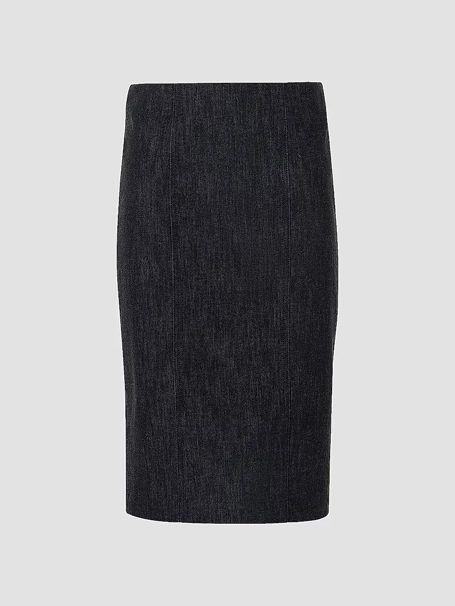 Stretch Denim Pencil Skirt by Akris