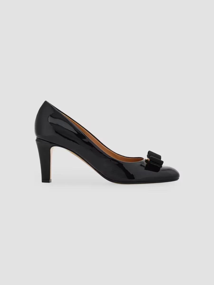 Vara 70MM Bow Patent Leather Pumps by Ferragamo