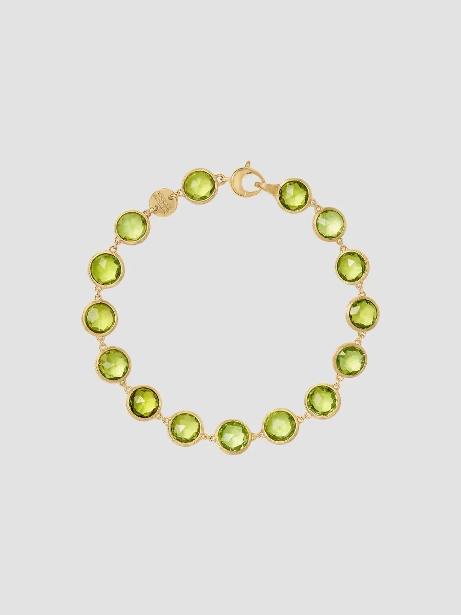 Jaipur Color 18K Yellow Gold Peridot Bezel Bracelet by Marco Bicego
