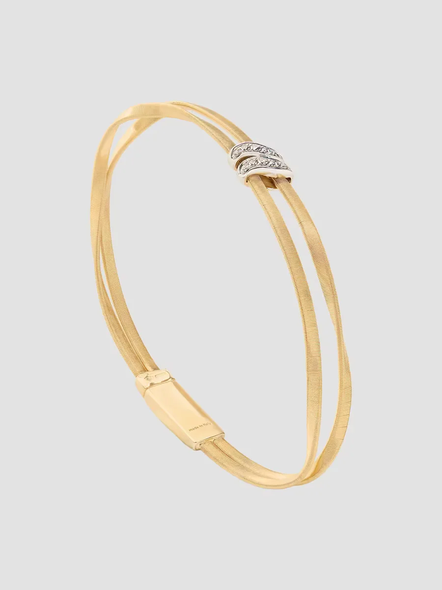 Marrakech 18K White and Yellow Gold 2-Row Bracelet with Diamonds