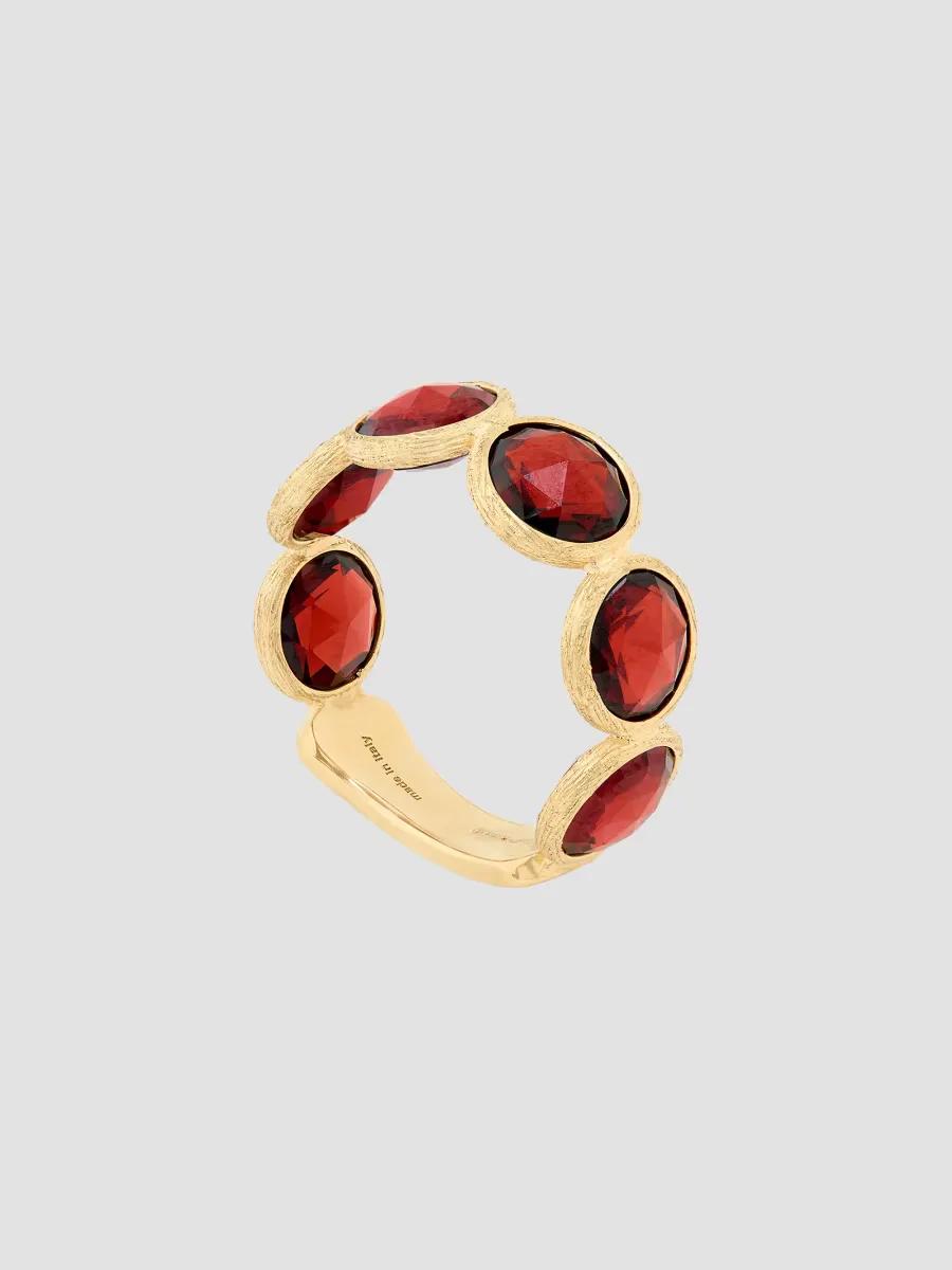 Jaipur Color 18K Yellow Gold Garnet Bezel Ring by Marco Bicego