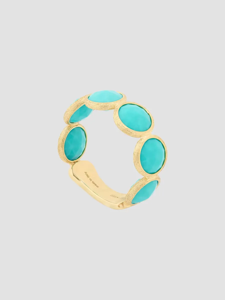 Jaipur Color 18K Yellow Gold Turquoise Bezel Ring by Marco Bicego