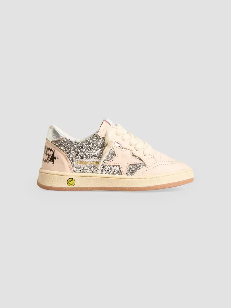 Ballstar Glitter Leather Sneakers by Golden Goose