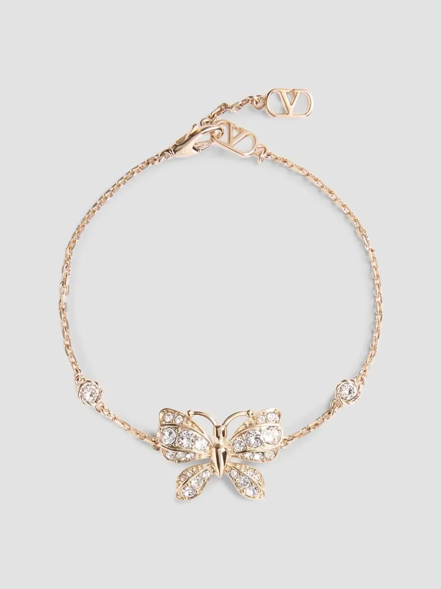 Flutterby Bracelet in Metal and Swarovski Crystals by Valentino