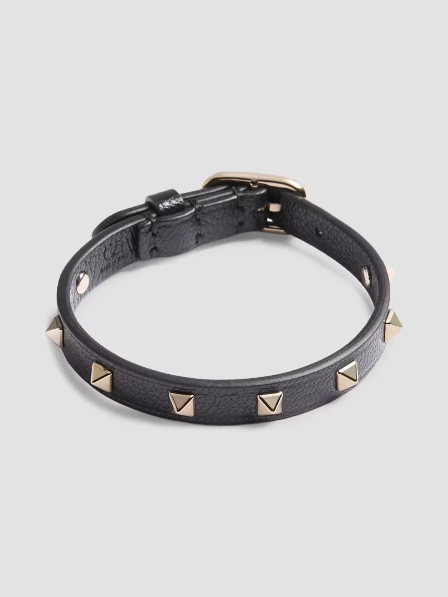 Valentino Spike Leather Bracelet by Valentino