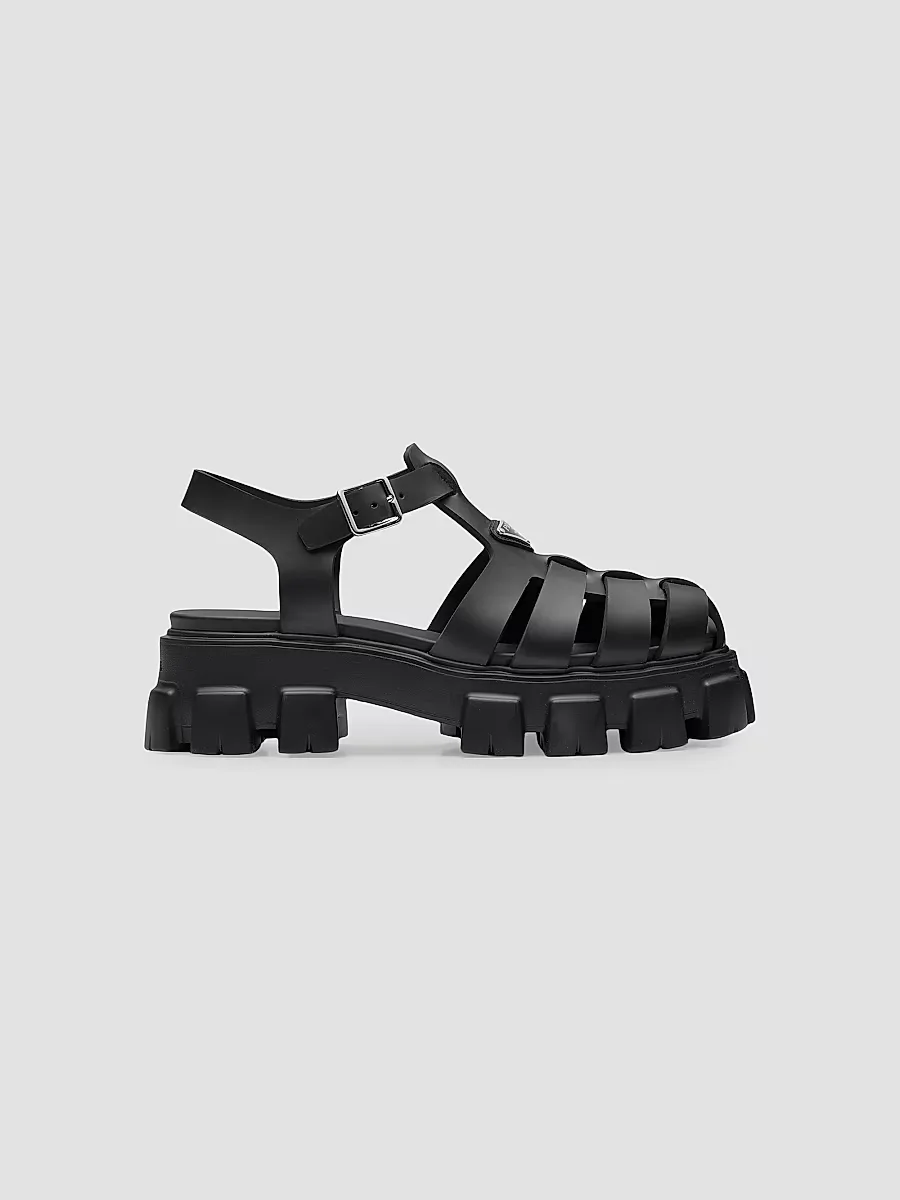 Monolith Rubber Sandals by Prada