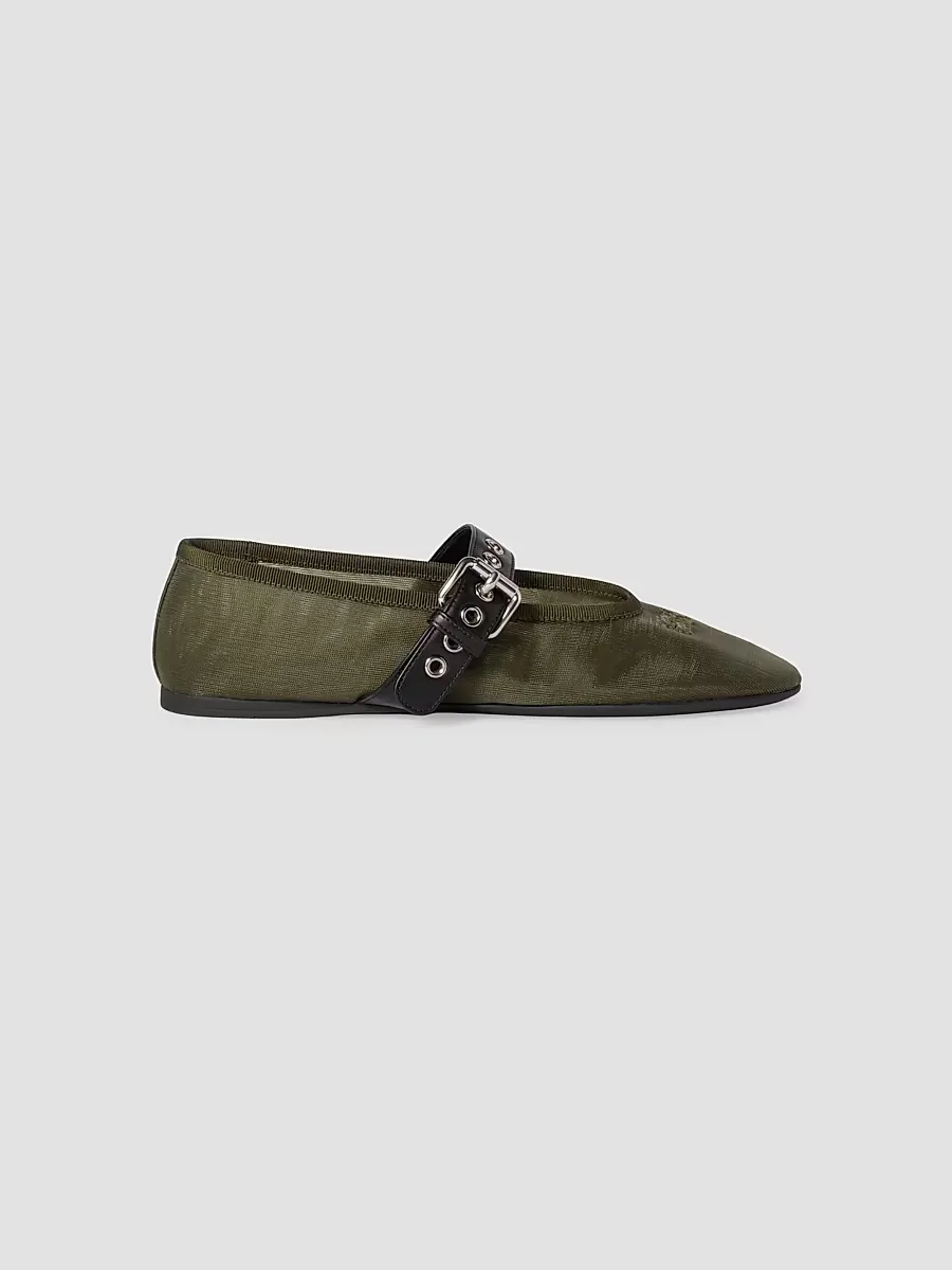 Mesh Fabric Ballerinas