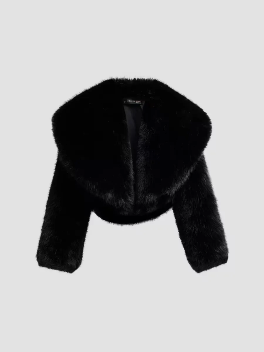 Faux Fur Open Front Jacket by Chiara Boni La Petite Robe