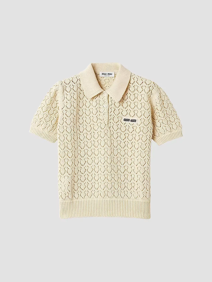 Cotton Polo Shirt by Miu Miu