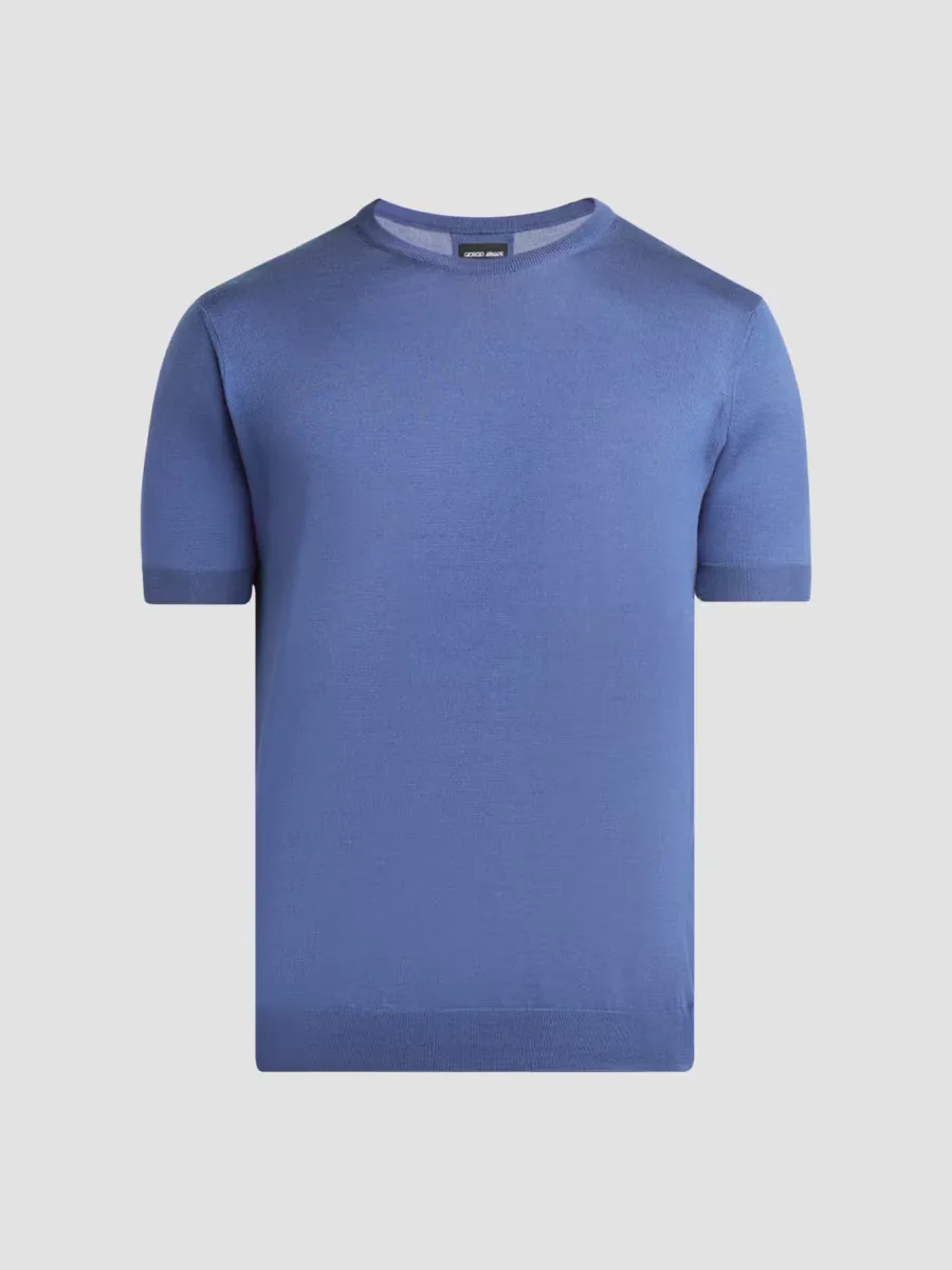 Giorgio Armani Silk-Cotton Crewneck T-Shirt by Armani