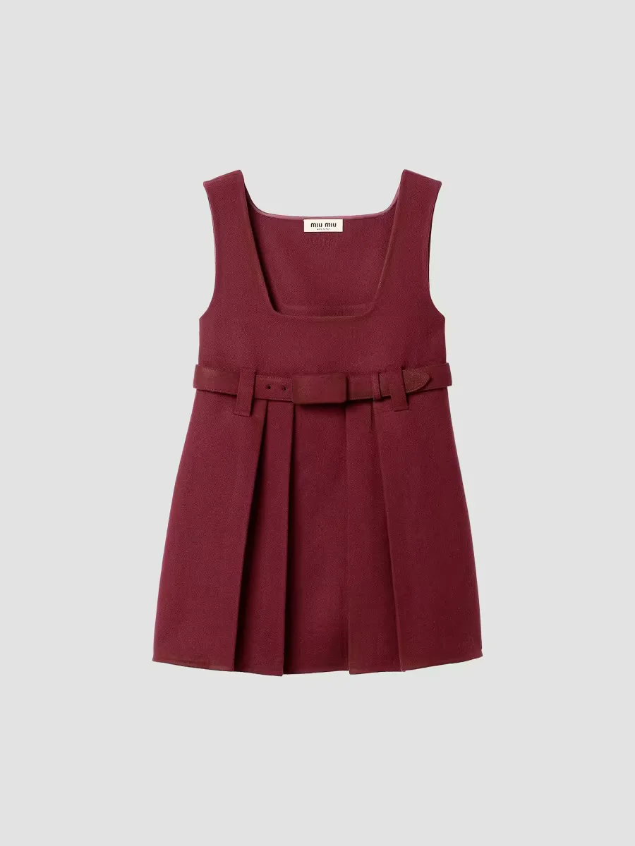 Waxed Double Wool Dress by Miu Miu