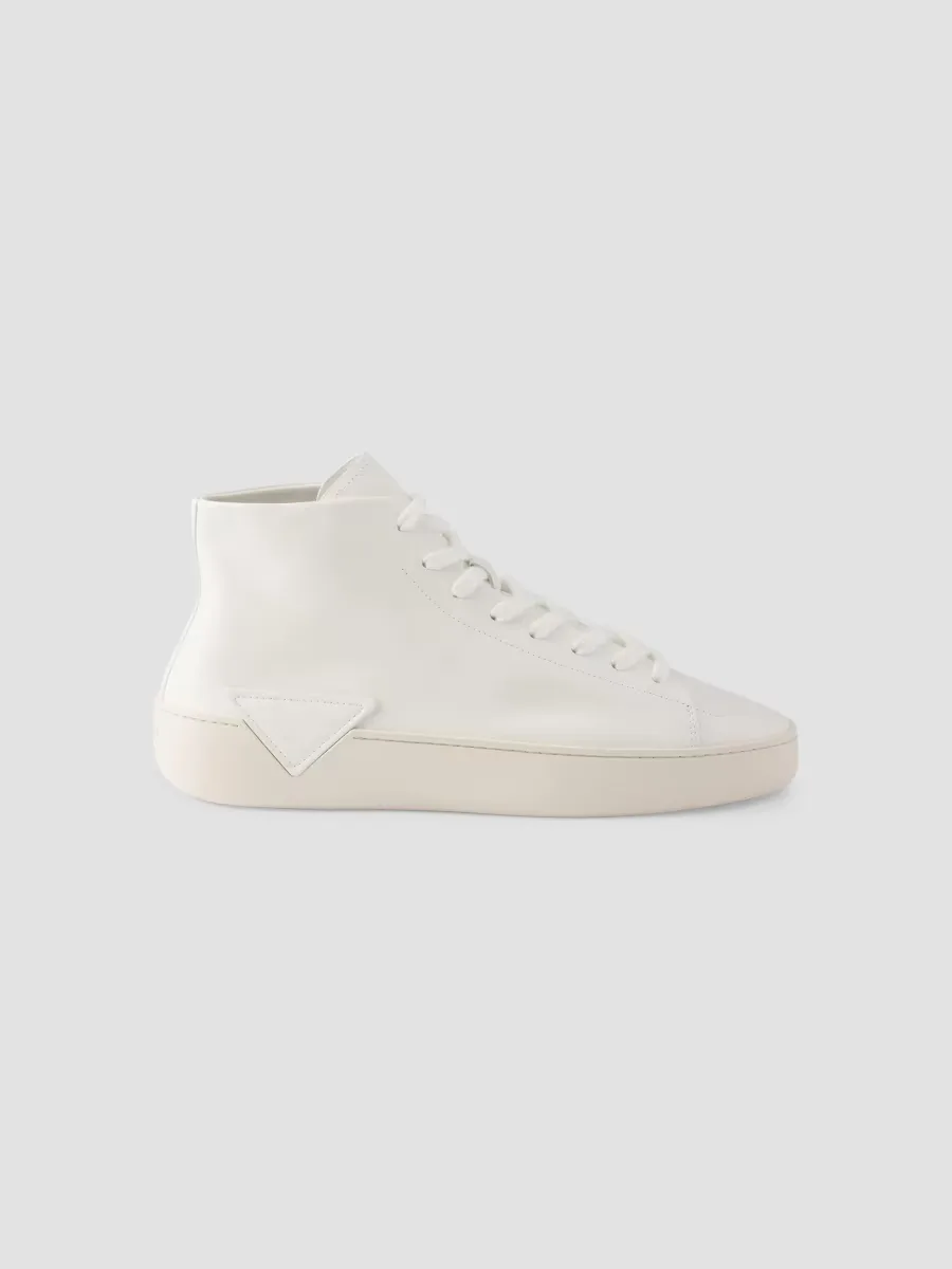 High-Top Leather Sneakers by Prada