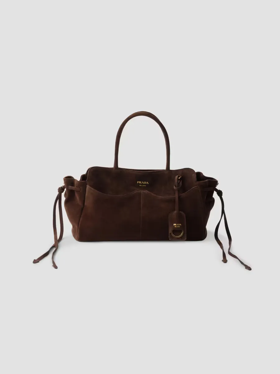 Allusion Suede Large Tote Bag by Prada
