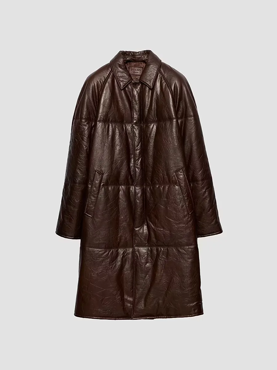 Padded Nappa Leather Coat by Prada