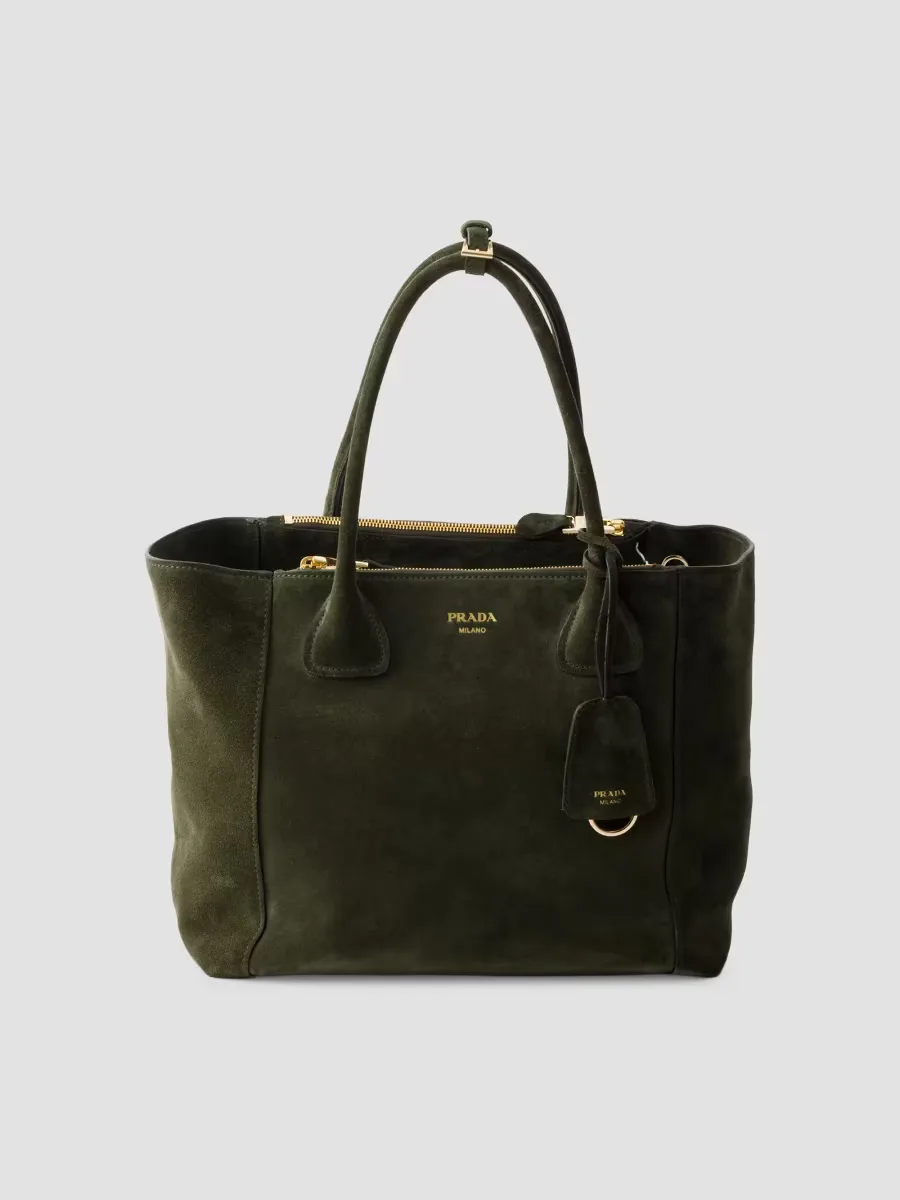 Nova Large Suede Tote Bag by Prada
