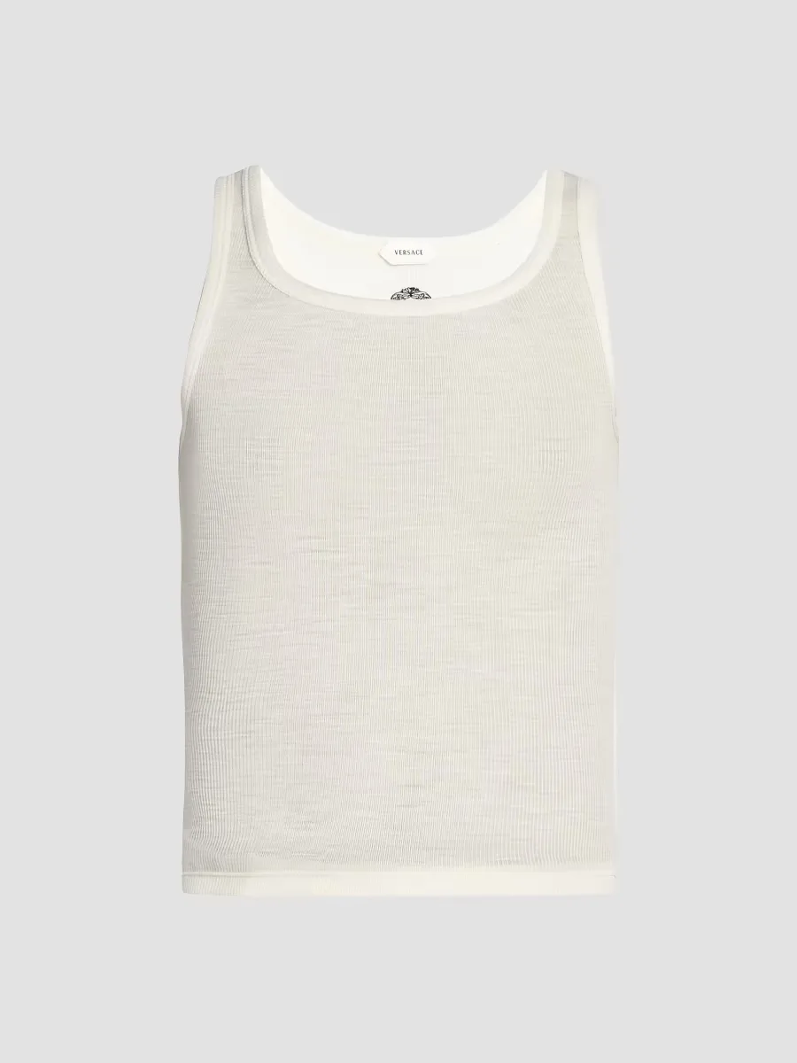 Medusa Rib-Knit Virgin Wool Tank by Versace
