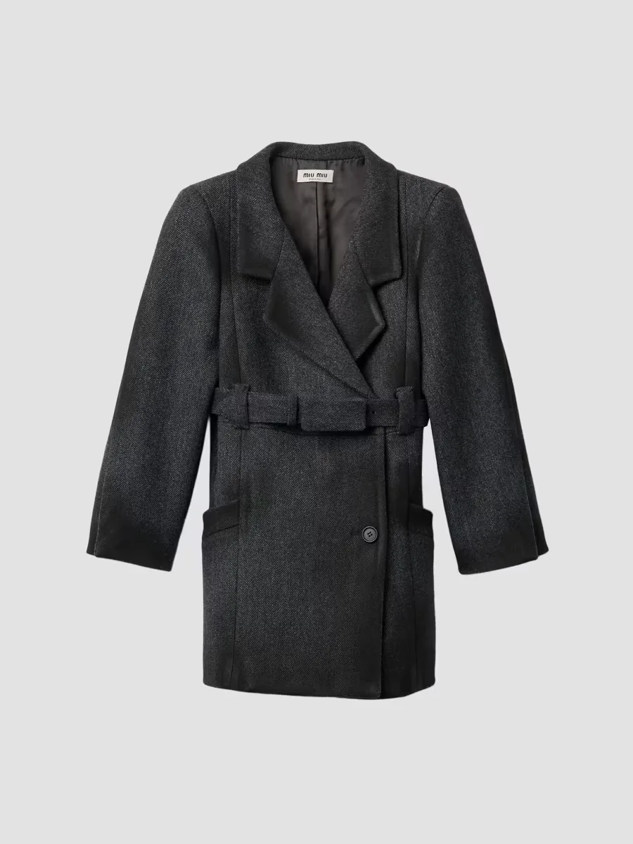 Double-Breasted Double Wool Jacket by Miu Miu