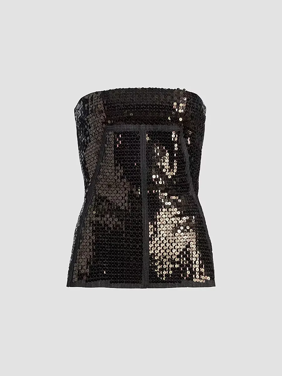 Concordians Sequined Bustier Top by Rick Owens