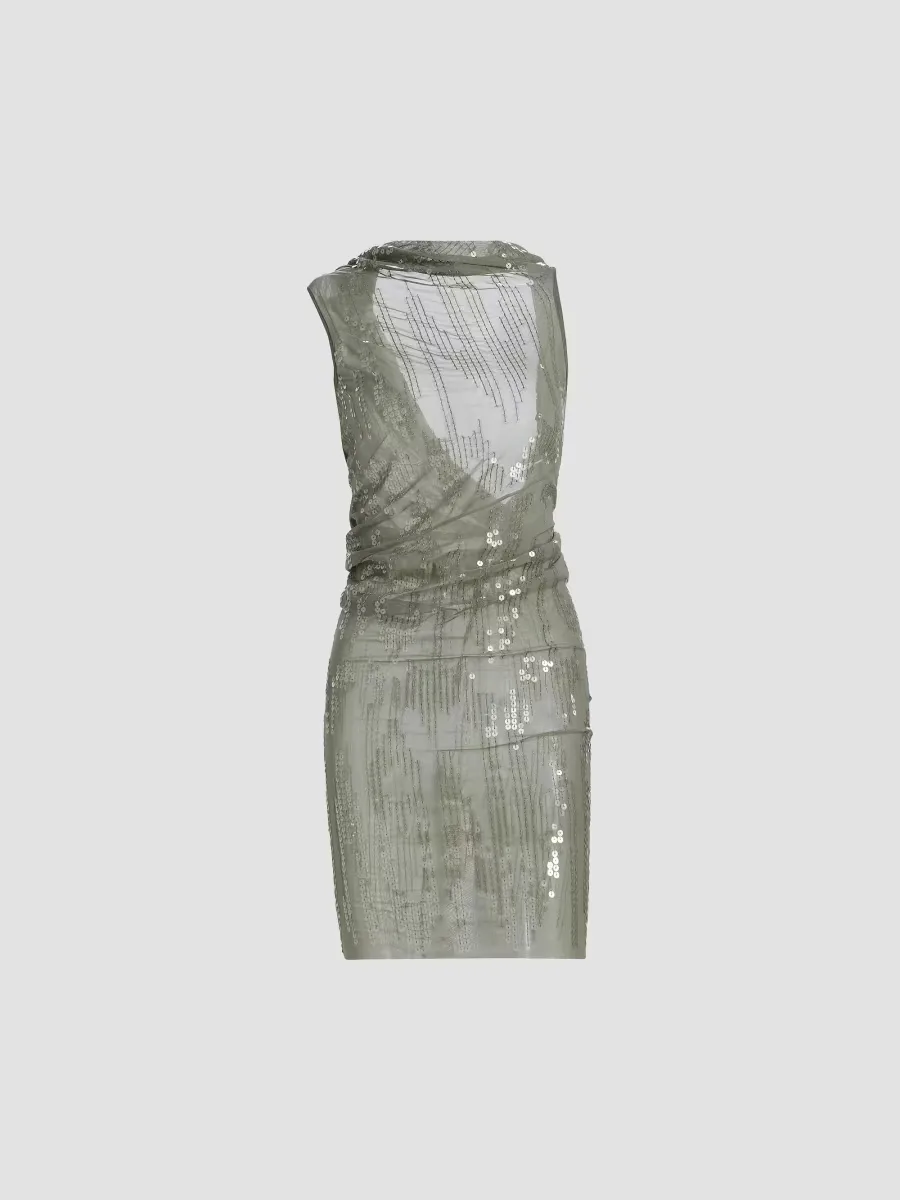 Rick Owens Lilies Sheer Sequined Minidress by Rick Owens