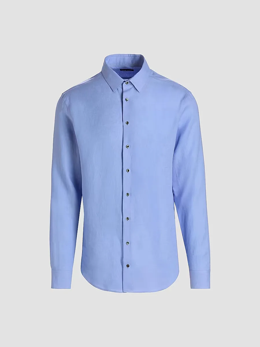 Giorgio Armani Solid Linen Shirt by Armani