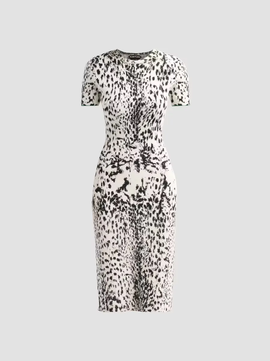 Lynx Jacquard Velvet Midi Dress by Tom Ford