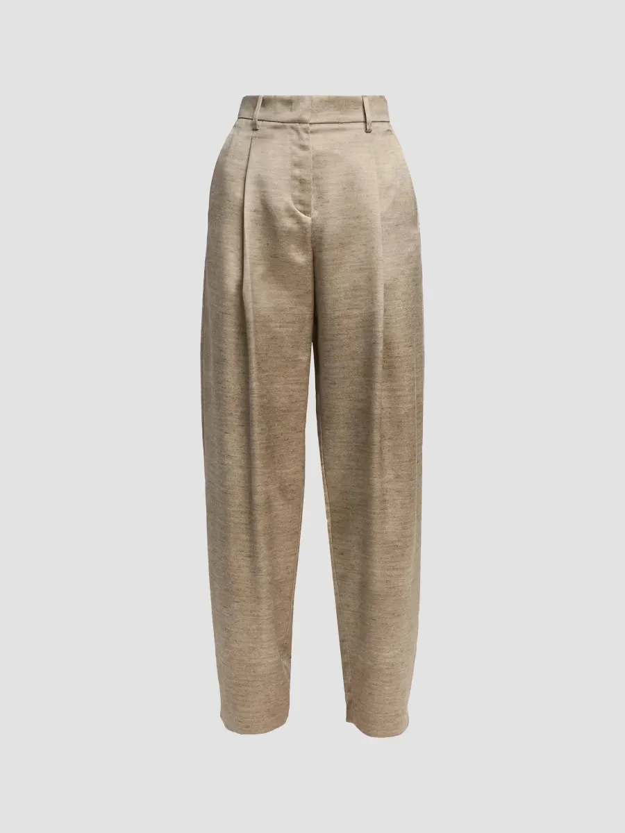 Giorgio Armani Pleated Metallic Silk Trousers by Armani