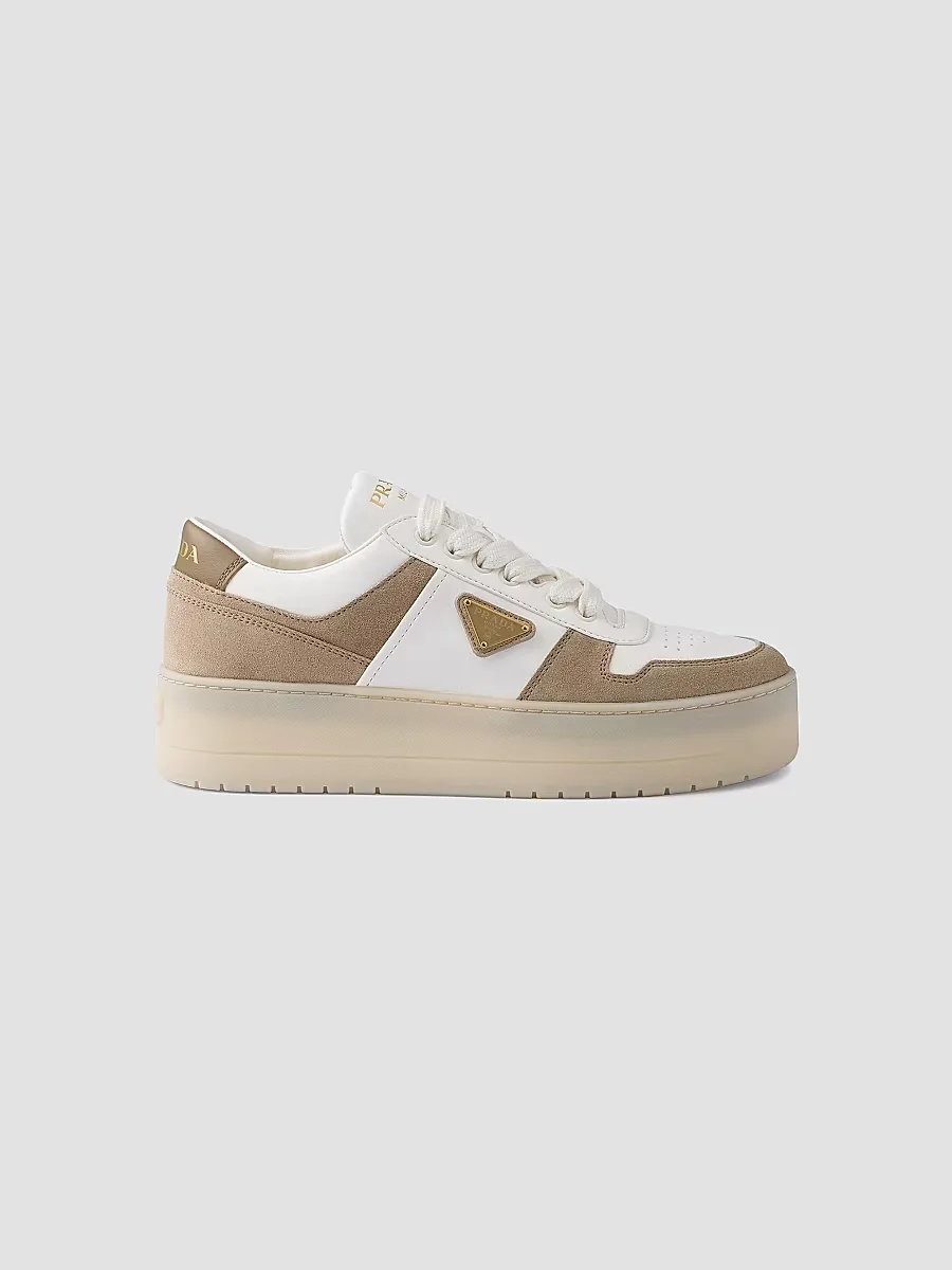 Downtown Bold Nappa Leather and Suede Sneakers