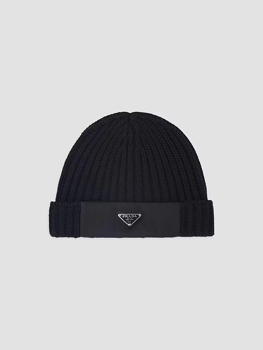 Wool and Re-Nylon Beanie by Prada