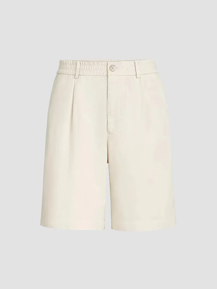 Twisted Cotton Gabardine Bermuda Shorts with Elasticated Waistband by Brunello Cucinelli