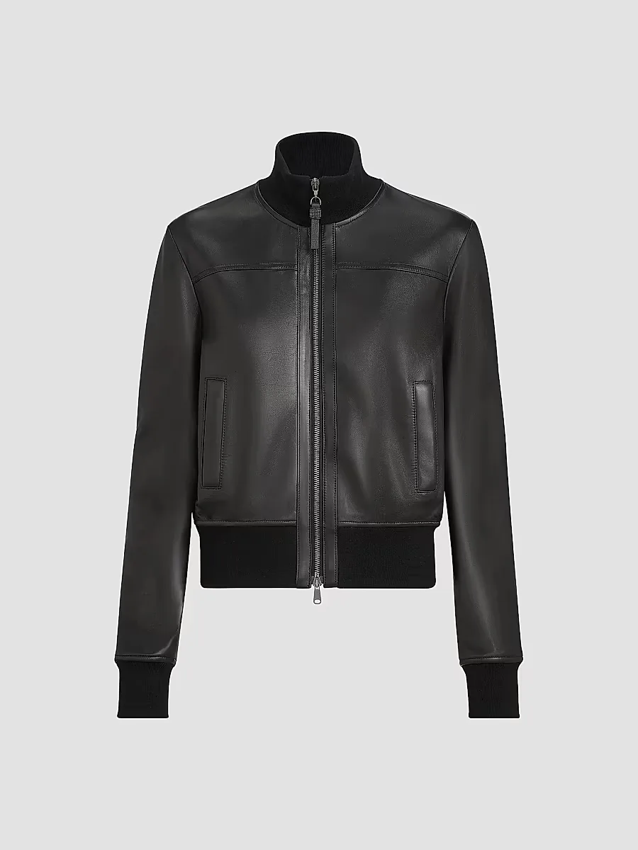 Nappa Leather Outerwear Jacket with Monili by Brunello Cucinelli
