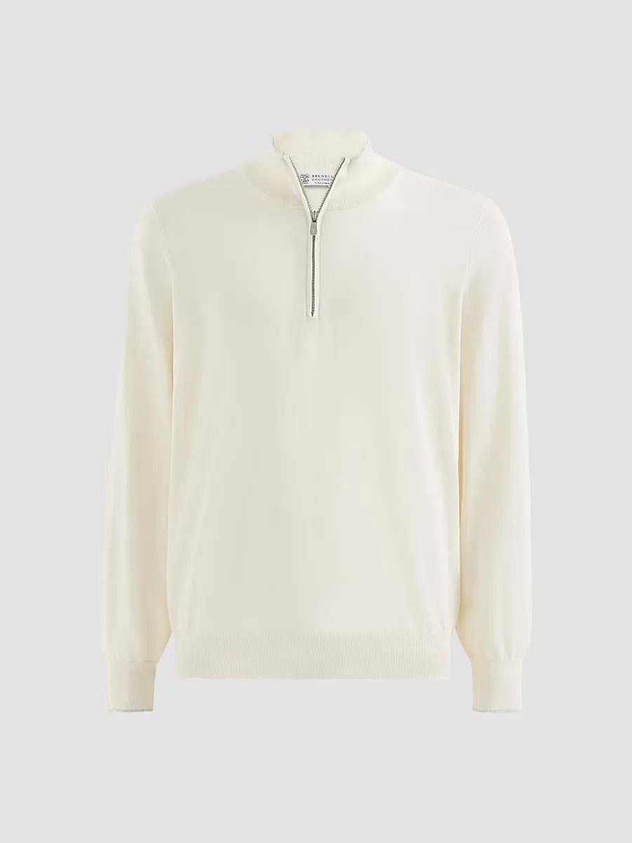 Sea Island Cotton and Cashmere Lightweight Sweater by Brunello Cucinelli