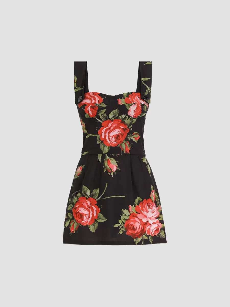 Bouquet-Print Cotton Minidress by Dolce & Gabbana