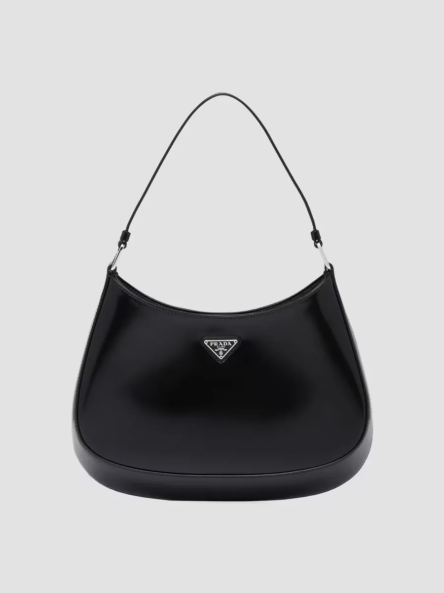 Cleo Brushed Leather Shoulder Bag by Prada