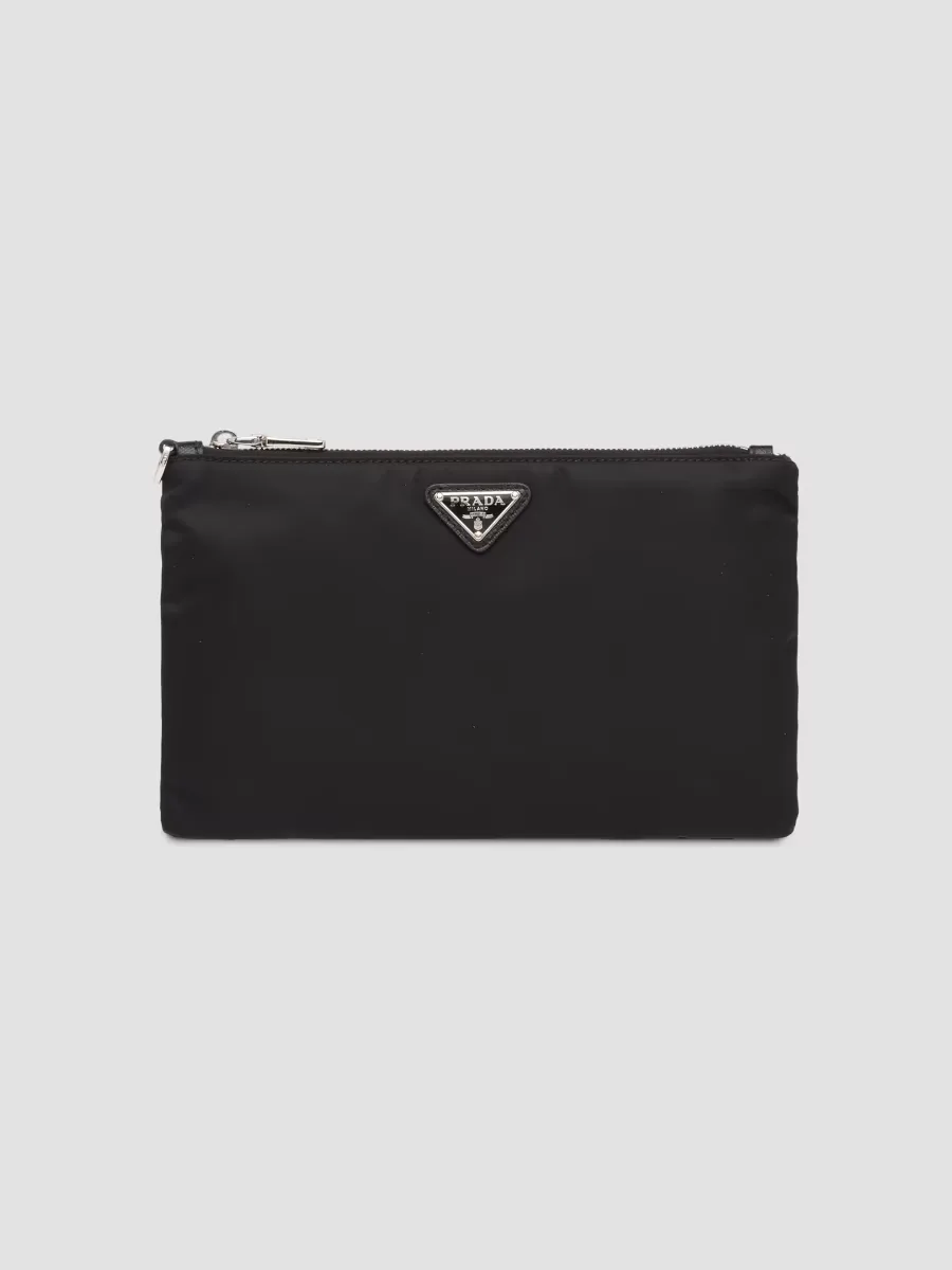 Re-Nylon and Saffiano Leather Pouch by Prada
