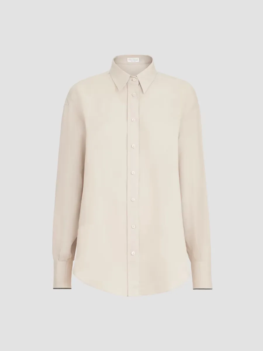 Linen Shirt with Monili by Brunello Cucinelli