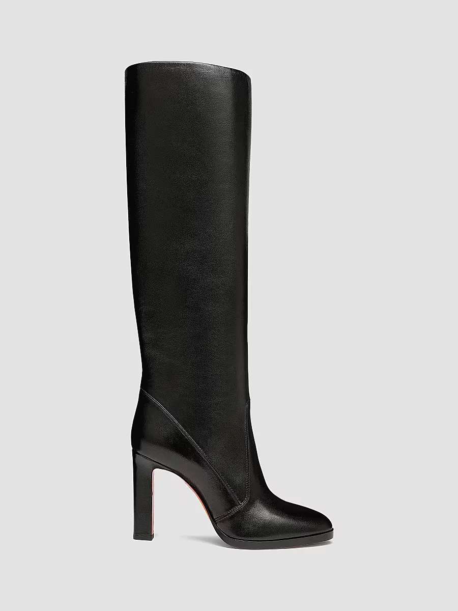 90MM Leather Zip Boots by Santoni