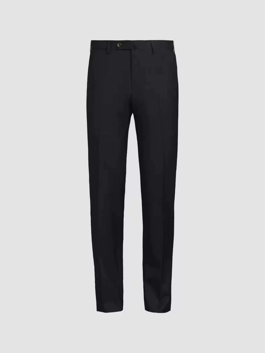 High-Performance Wool Button-Tab Slim Trousers
