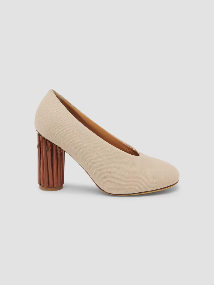 Round Toe Cotton Pumps by Moschino