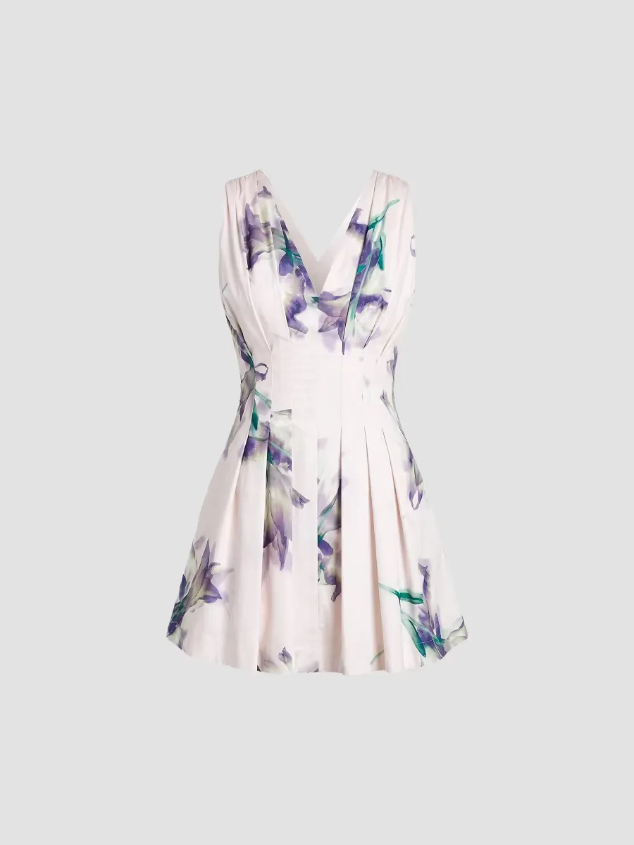 Elvira Floral Linen-Blend Minidress by NICHOLAS