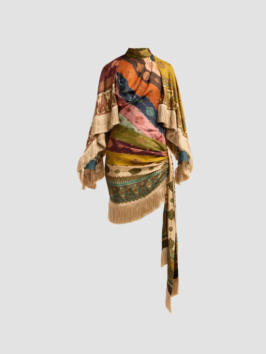 Valiant Silk Fringed Mini Dress by Zimmermann