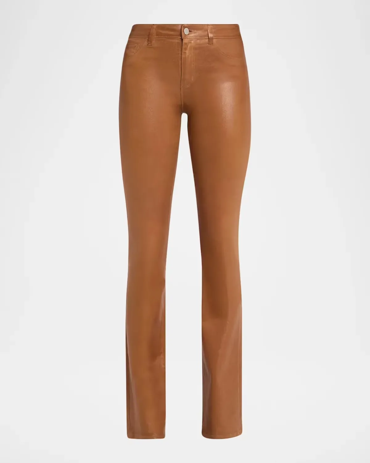 Selma High-Rise Coated Sleek Baby Boot Jeans by L & apos;AGENCE